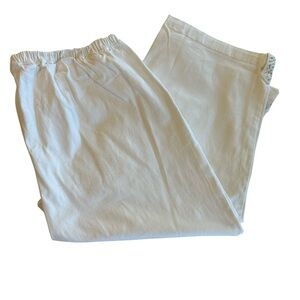 Catherines Everyday Women’s Pull On Jean Pull-on Cropped 2X White High Waist EUC